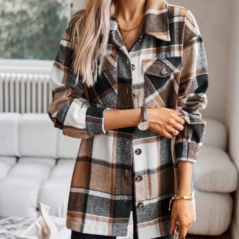 New  flannel button down jacket - Picture 2 of 6